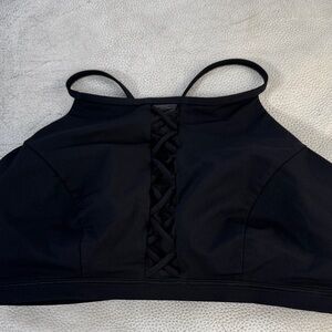 Women's Lululemon Black Lace-Up Swimsuit Top